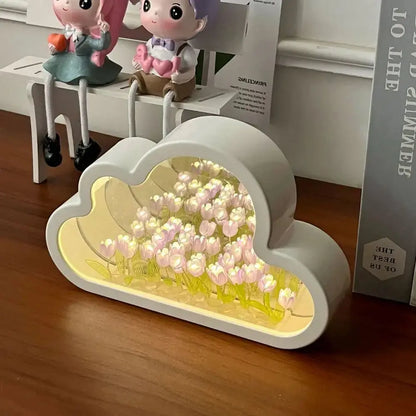 Cloud Tulip Night Light Handmade DIY Mirror Decor Gift - House Flexa