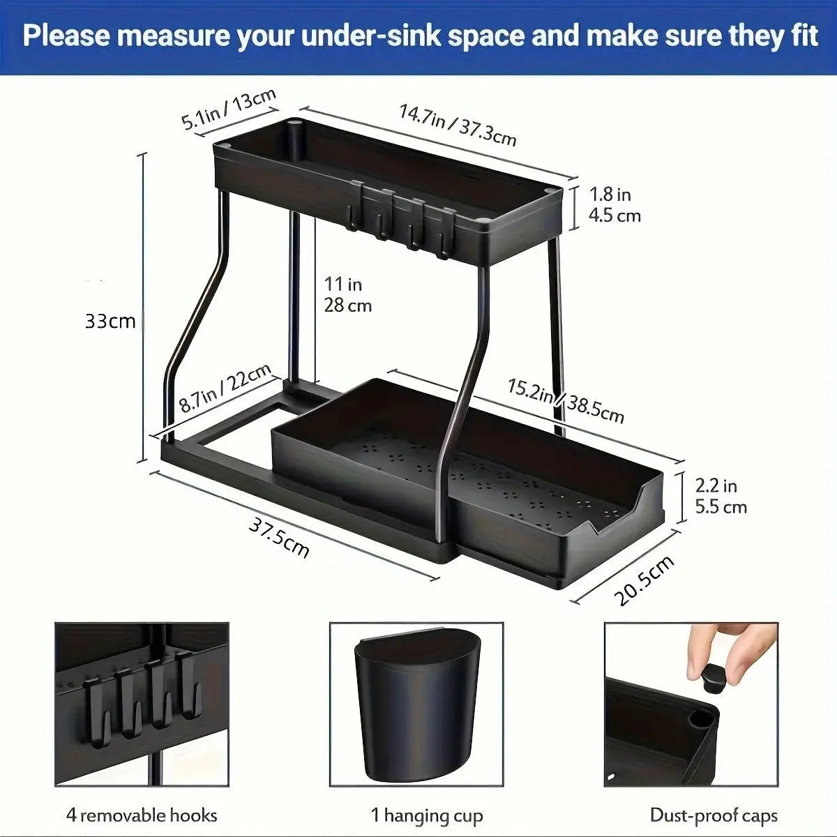 Double Layer Pull Out Storage Rack - House Flexa