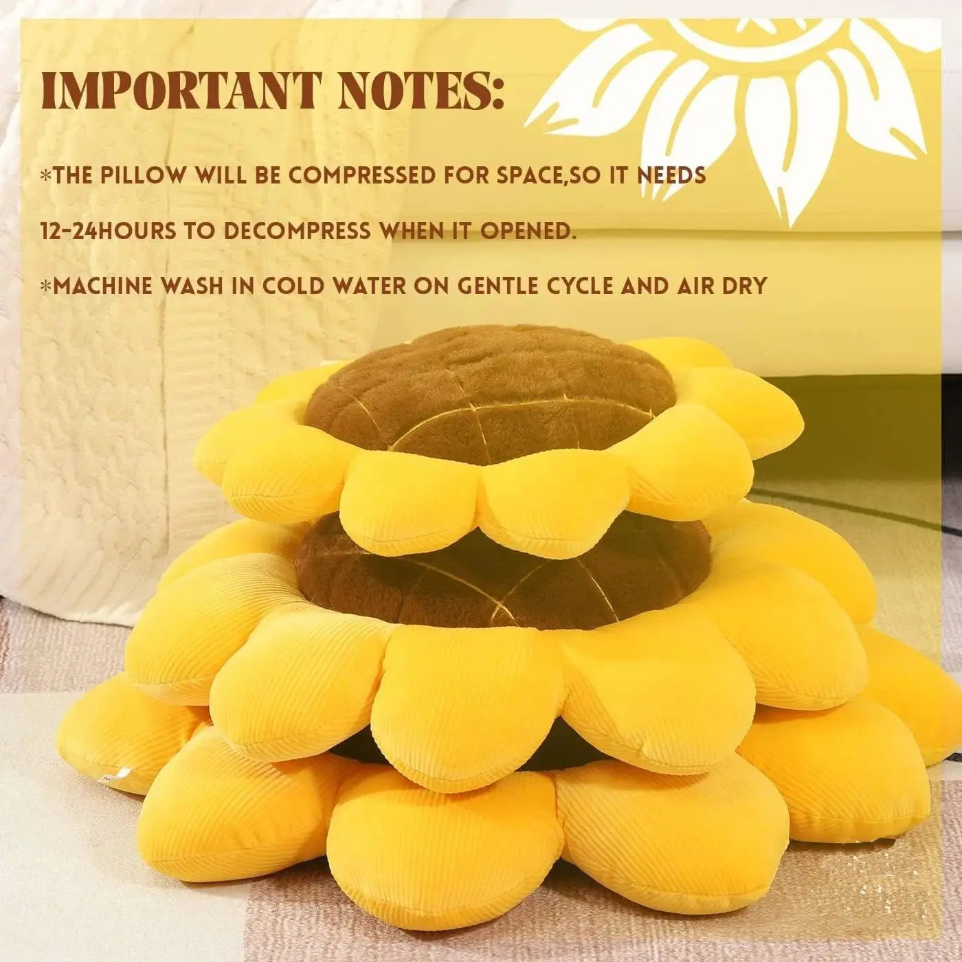 Sunflower Flower Shaped Throw Pillow - House Flexa