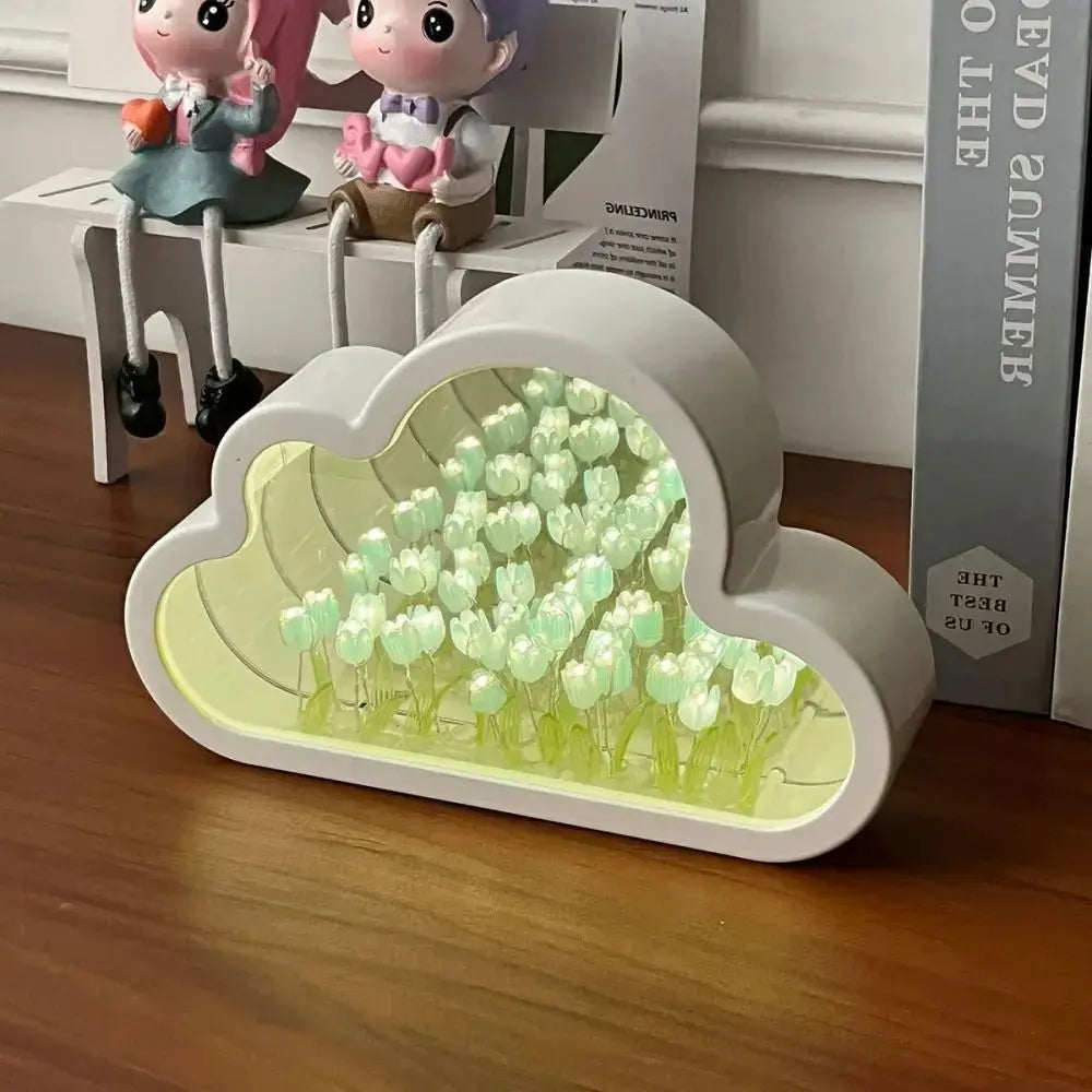 Cloud Tulip Night Light Handmade DIY Mirror Decor Gift - House Flexa