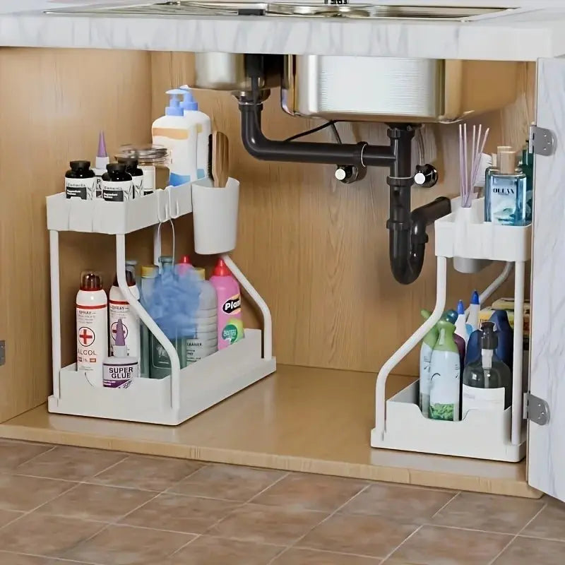 Double Layer Pull Out Storage Rack - House Flexa