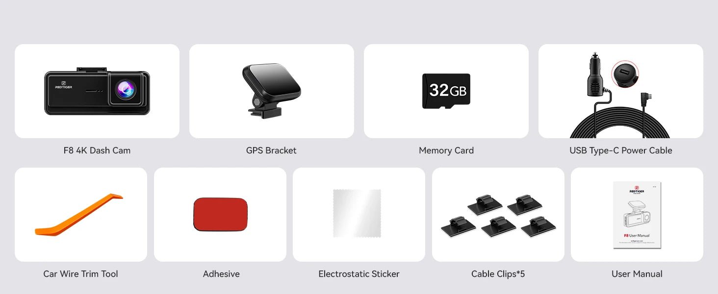 Car Dash Cam - Redtiger F8 5GHz Wifi Touch Screen 4K Front Dash Cam - House Flexa