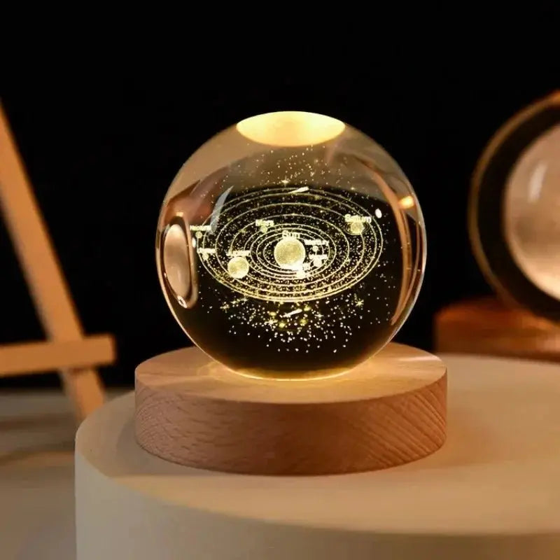 3D Crystal Ball LED Solar System Astronaut - House Flexa