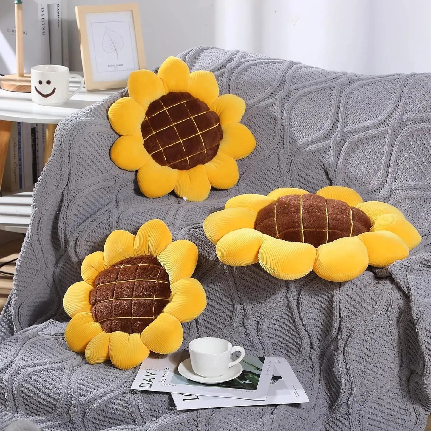 Sunflower Flower Shaped Throw Pillow - House Flexa
